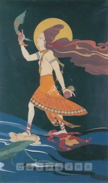 Nandalal Bose (Artist), Shankar With Conch Shell, 1945, Painting
