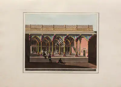 I.C. Stadler (Printmaker), West front of Tippoo's Palace, Bangalore, 1804, Aquatint
