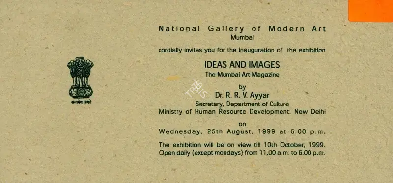 National Gallery of Modern Art (Organiser), Ideas and Images, 1999, Group Exhibition Invitation