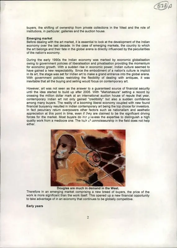Meenakshi Thirukode (Reporter), The Aura Around Indian Art, 2008, Newspaper Clipping