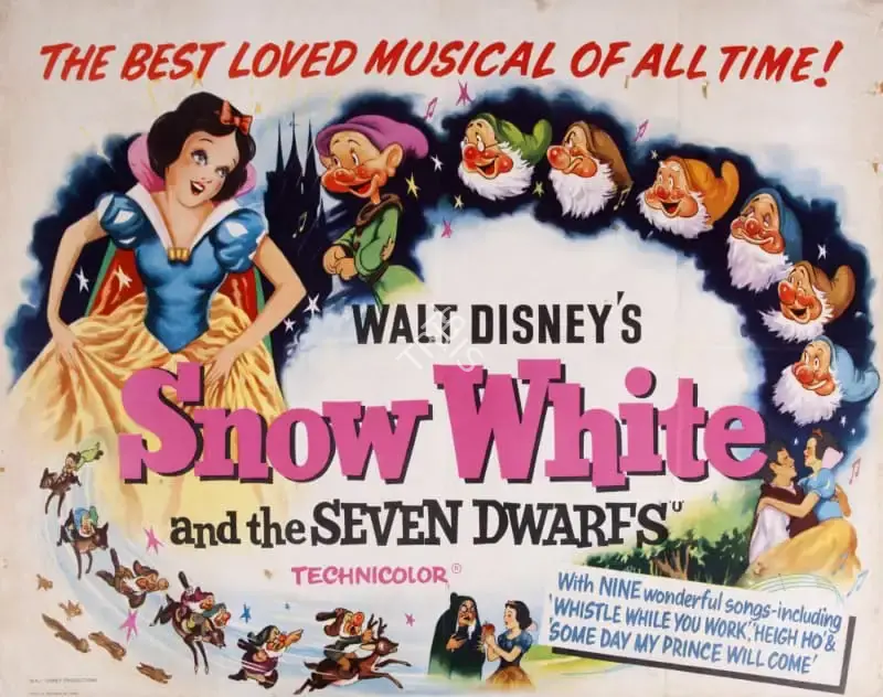 Walt Disney (Producer), Snow White and the Seven Dwarfs, 1937, Poster