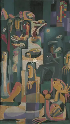 Sanat Kar (Artist), Untitled, 1959, Painting