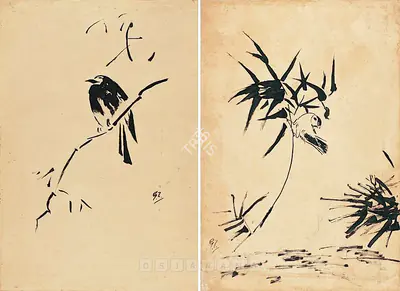 Gaganendranath Tagore (Artist), Bird & Tree Series In Japanese Tsuketate Style, 1911, Painting