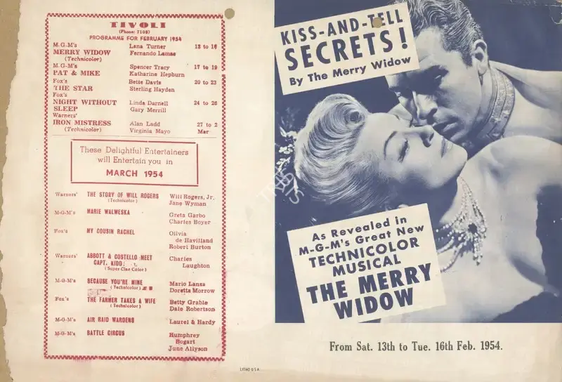 Curtis Bernhardt (Director), The Merry Widow, 1952, Handbill