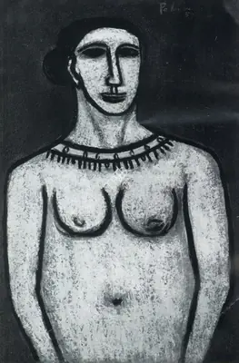 Akbar Padamsee (Artist), Woman with Necklace, 1953, Painting