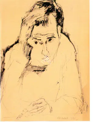 Raza, S.H. (Artist). Self Portrait. Ink on paper, 1955 | Drawing  | 00878503