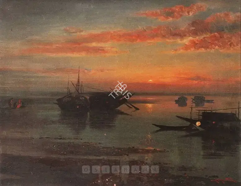 Gangooly, J.P. (Artist). Moonrise, n.d. | Painting, Bow.Del/20.11.02, 2002 · Bowrings