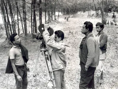 Nemai Ghosh (Still Photographer), Goopy Gyne Bagha Byne, 1969, Working Still