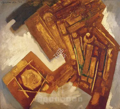 Biren De (Artist), Kathakali Dancer, 1963, Painting