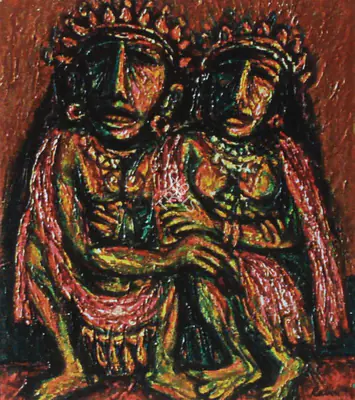 Rabin Mondal (Artist), King & Queen, Painting