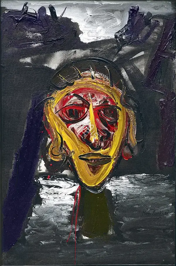 Manu Parekh (Artist), Goddess in Ganga, 1994, Painting