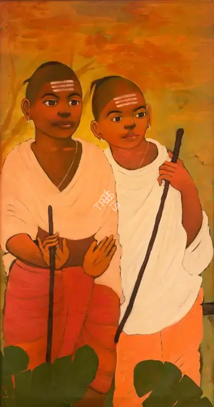 Ramesh Aundhkar (Artist), Untitled (Two Boys), 2008, Painting