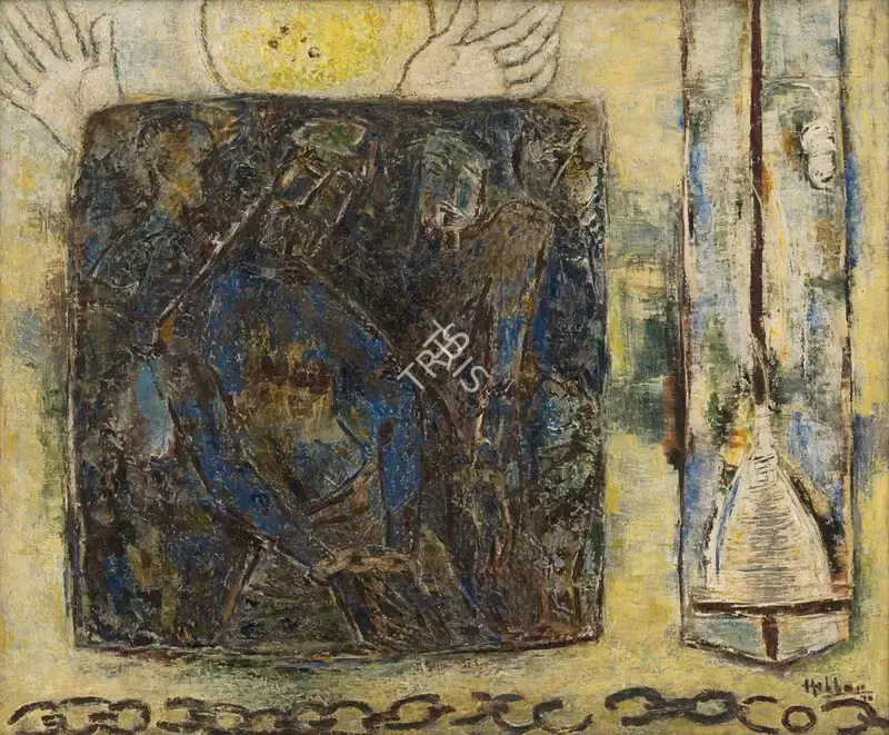 Hebbar, K.K. (Artist). Liberation, 1978 | Painting, Sa.Mum/02.04.25, 2025 · Saffronart