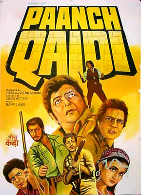 Veena Sharma (Producer), Paanch Qaidi, 1981, Full Sheet Poster
