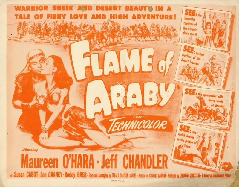 Charles Lamont (Director), Flame of Araby, 1951, Handbill