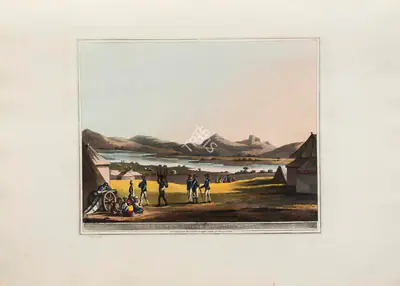 Harraden (Printmaker), The Royal Artillery Encampment, Arcot, 1804, Aquatint