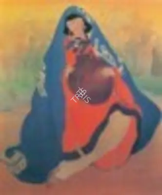 M.A.R. Chughtai (Artist), Laila, Painting