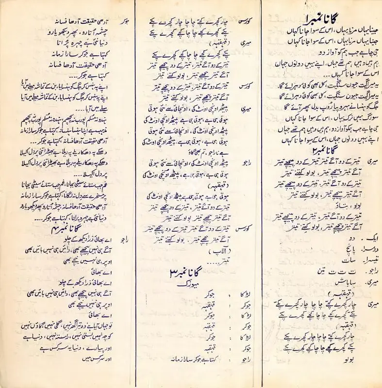 Raj Kapoor (Producer), Mera Naam Joker, 1970, Song Synopsis Booklet