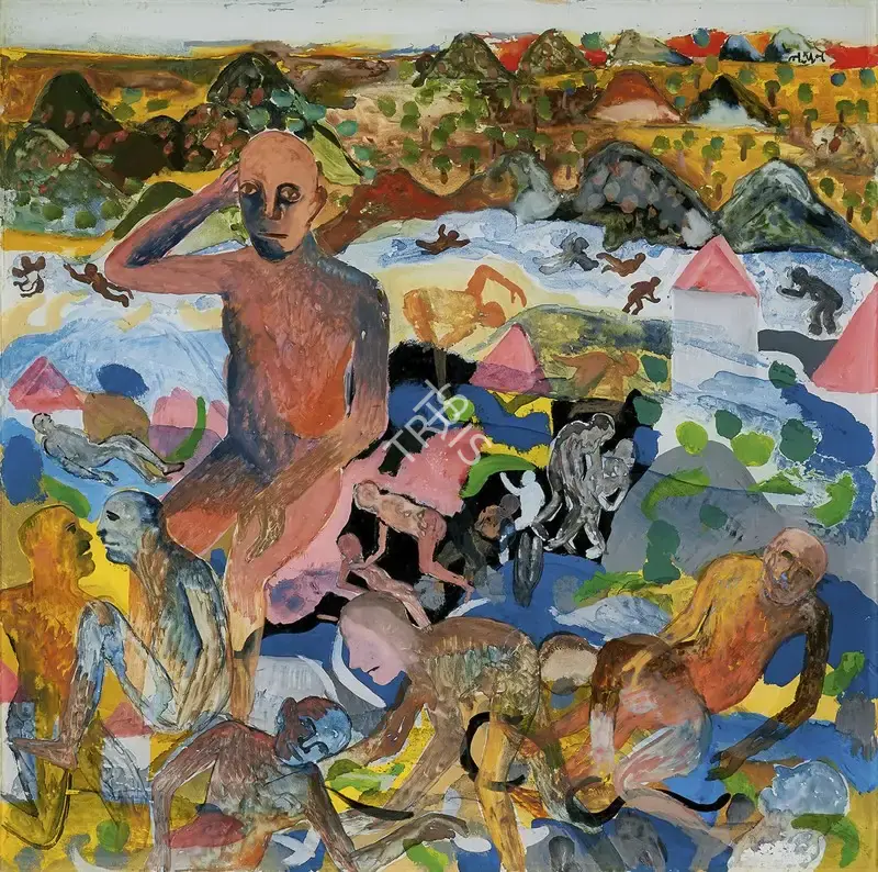 Khakhar, Bhupen (Artist). Sea Beach, circa early 1990s | Painting, Pu.Onl/12.03.26, 2026 · Pundole