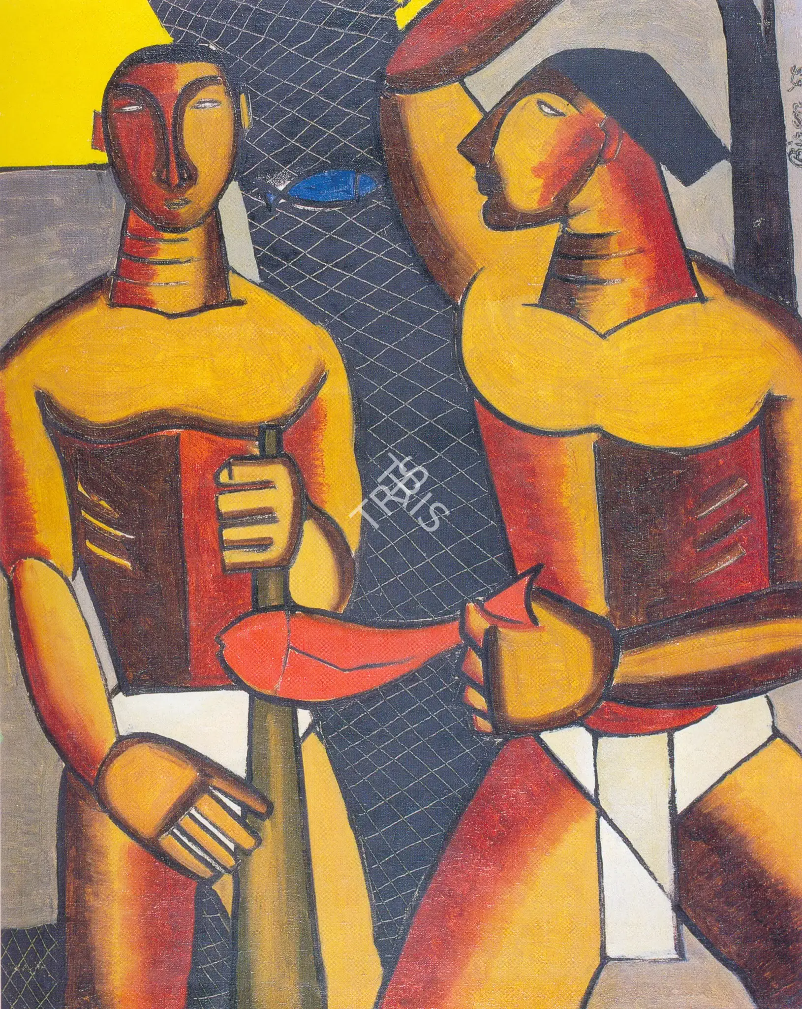 Biren De (Artist), Fisherman, 1955, Painting