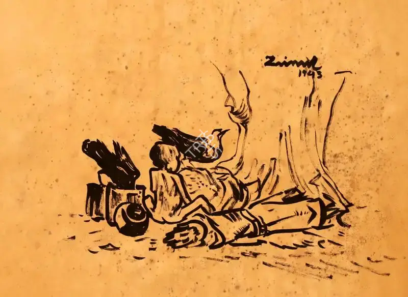Zainul Abedin (Artist), Untitled (Famine Series), 1943, Painting