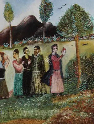 Tasadduq Sohail (Artist), A Prince Reciting Poetry, Accompanied By Courtiers, Painting