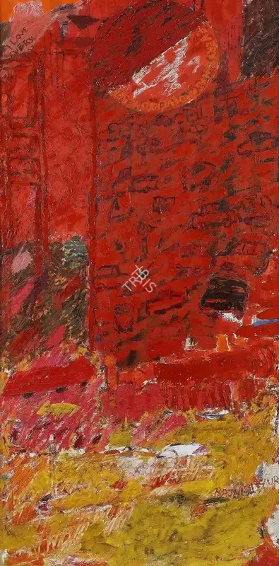 Rajnish Kaur (Artist), Watermelon & the city, 2004, Painting