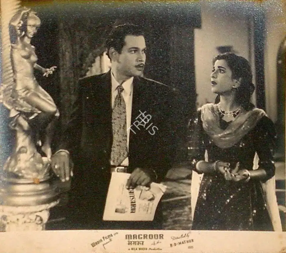 R.D. Mathur (Cinematographer), Magroor, 1950, Lobby Card