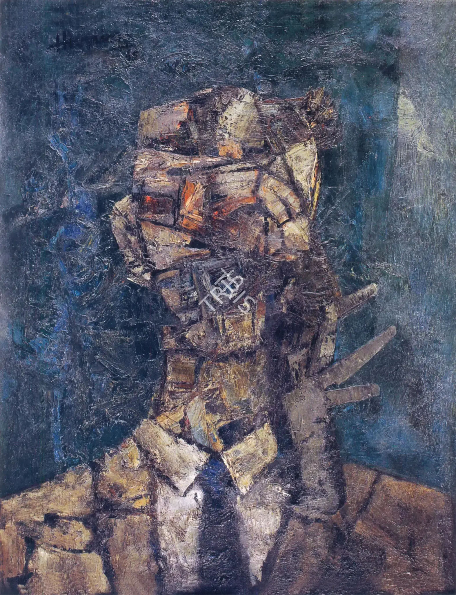 M.F. Husain (Artist), Untitled (Scientist), 1965, Painting