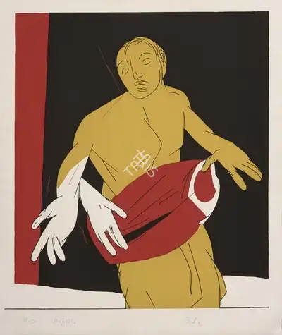 Tyeb Mehta (Artist), Untitled (Drummer), 1992, Painting