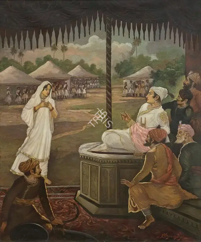 M.V. Dhurandhar (Artist), Sambhaji & Kubkullus, 1921, Painting