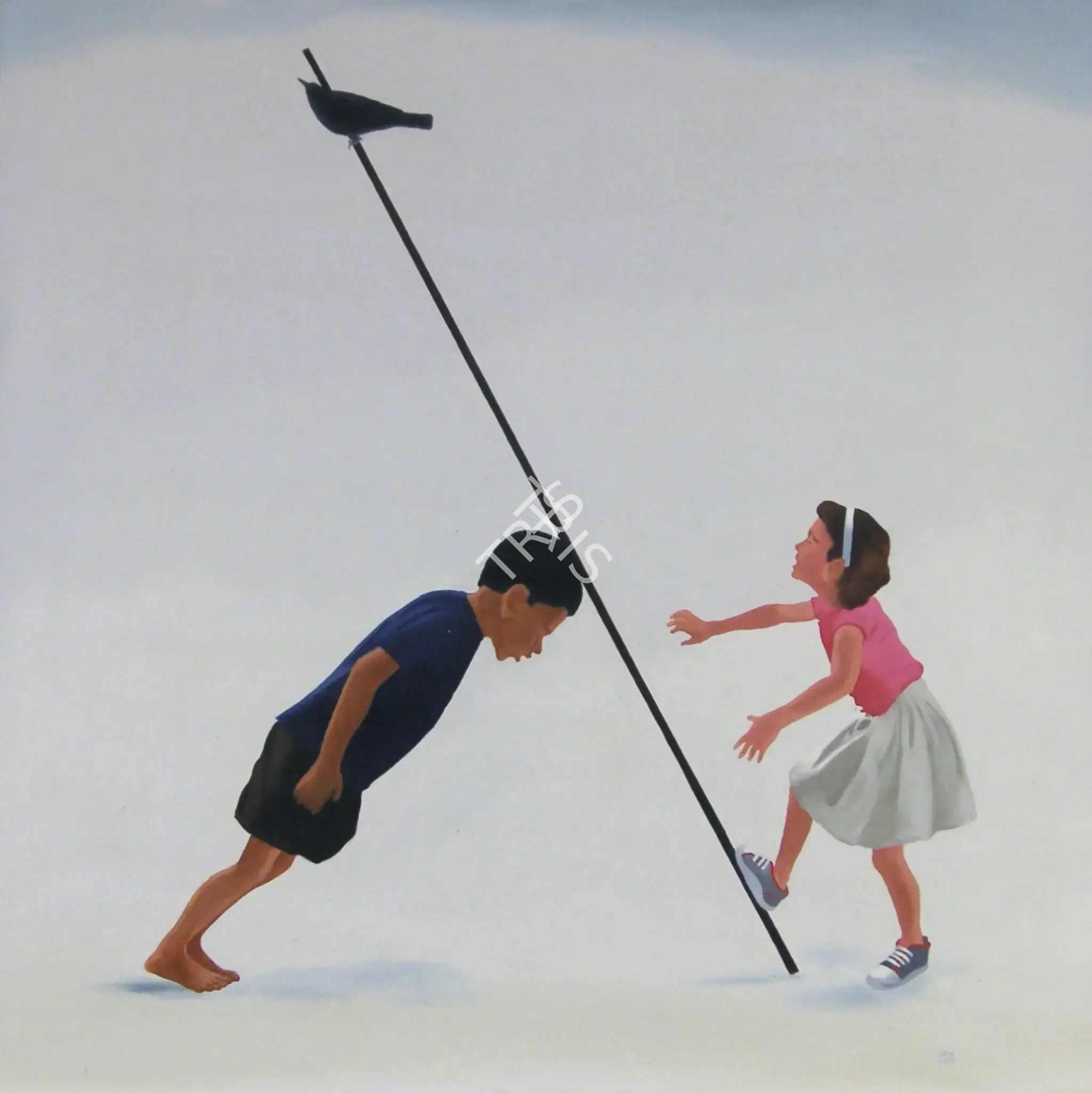 T.M. Aziz (Artist), Boy And Girl Playing, 2005, Painting