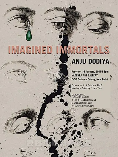 Anju Dodiya (Artist), Imagined Immortals, 2015, Solo Exhibition Invitation