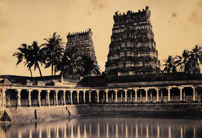 Capt. Linnaeus Tripe (Photographer), Views of the Sacred Tank in the Great Pagoda, Madura, 1858, Antiquarian Photograph
