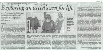 Ella Datta (Writer), Exploring An Artist's Zest For Life, 2006, Newspaper clipping