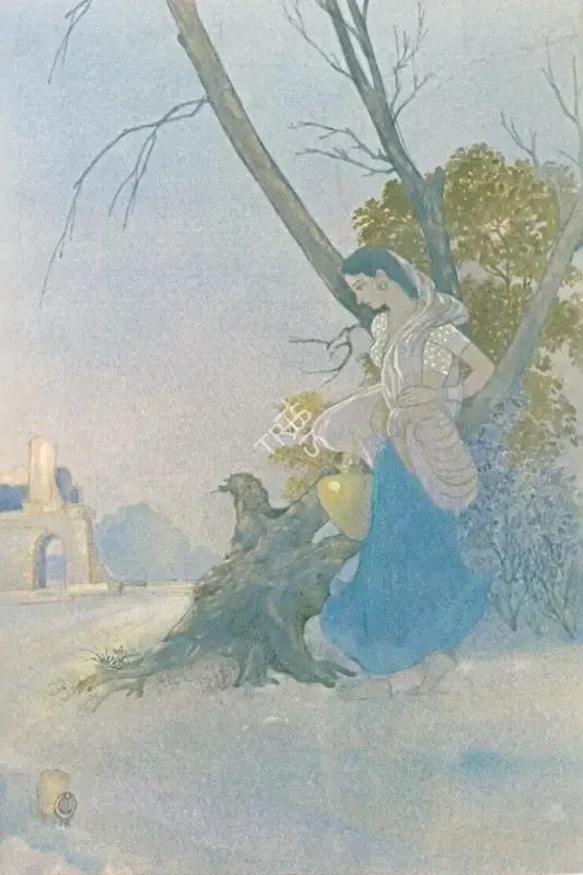 Lexmi Chand (Artist), Woman Fetching water, Painting