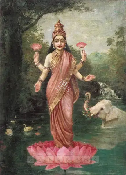Varma, Raja Ravi (Artist). Lakshmi, n.d. | Painting, Bow.Del/20.11.02, 2002 · Bowrings