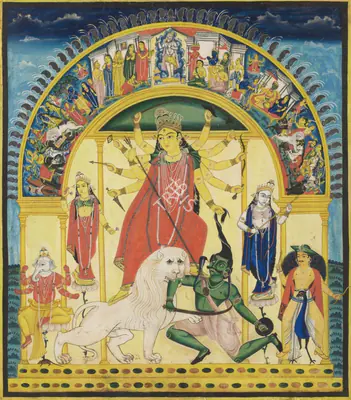 Early Bengal School (Artist), Untitled (Durga), 1890, Painting