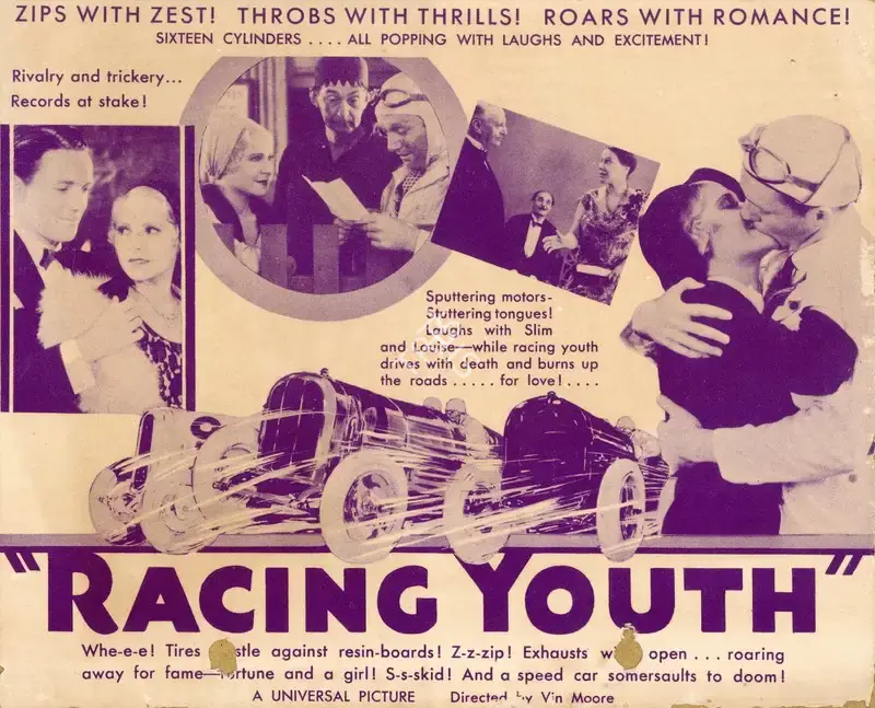 Vin Moore (Director), Racing Youth, 1932, Handbill