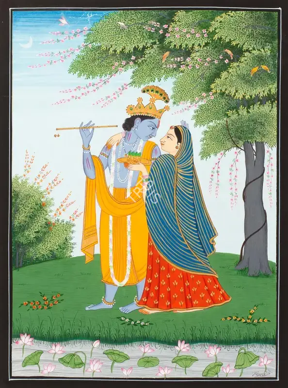 Rajeev&nbsp;Kumar (Artist), Untitled (Krishna with Radha and paan II), Painting