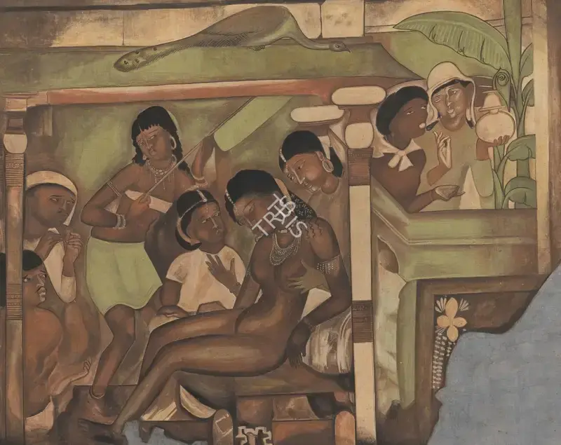 20th Century Indian School (Artist), Dying Princess, 1910, Painting