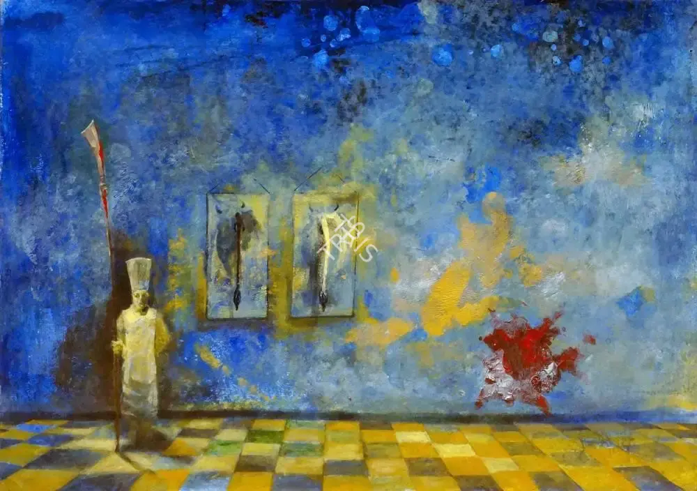 Abhijit Paul (Artist), A Tail Collector, Painting