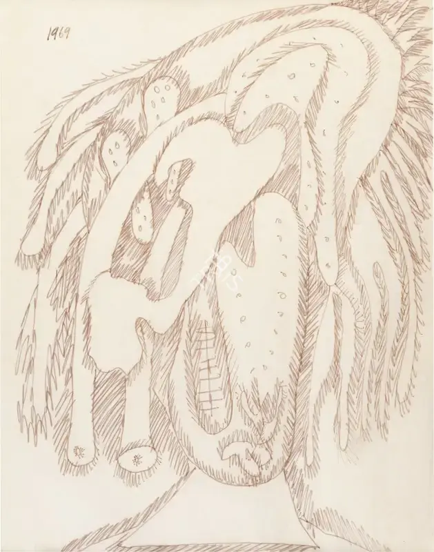 F.N. Souza (Artist), Untitled (Head), 1969, Painting
