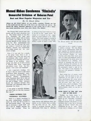 Khwaja Ahmad Abbas (Essayist), Ahmed Abbas Condemns 'Filmindia', 1941, Essay