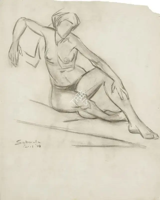 Jehangir Sabavala (Artist), Untitled, 1948, Drawing