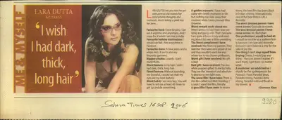 Shameem Khan (Reporter), Lara Dutta Actress, 2006, Newspaper Clipping
