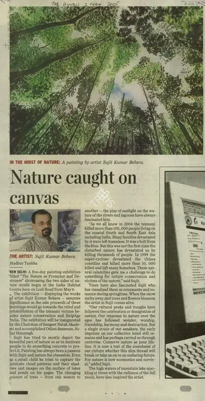Madhur Tankha (Reporter), Nature Caught on Canvas, 2005, Newspaper Clipping