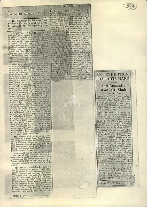 An Exhibition that Hits Hard, 1964, Newspaper Clipping