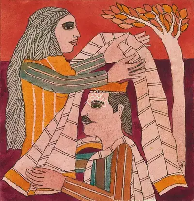 Badri Narayan (Artist), A Garment for the Gandharva, 1999, Painting