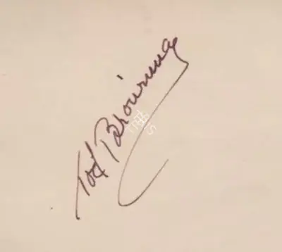 Tod Browning (Writer), Browning, Tod (Writer), Autograph of Tod Browning | Autographed Document, Autographed Document
